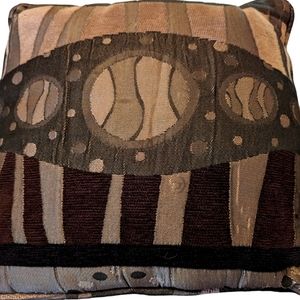 VGUC Two 17" x 17" Square Black & Gray Abstract Tribal Accent Throw Pillows